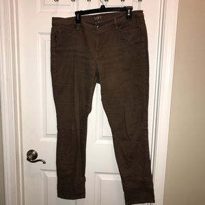 LOFT Brown Curvy Skinny Jeans